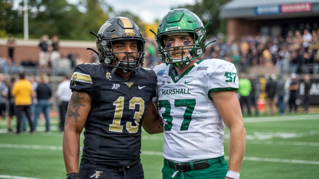 App State Mountaineers vs. Marshall Thundering Herd Football Match Player Stats